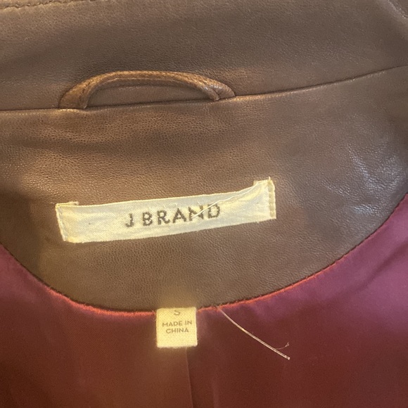J Brand 3/4 Sleeve MOTo Brown Leather Jacket - Picture 5 of 5